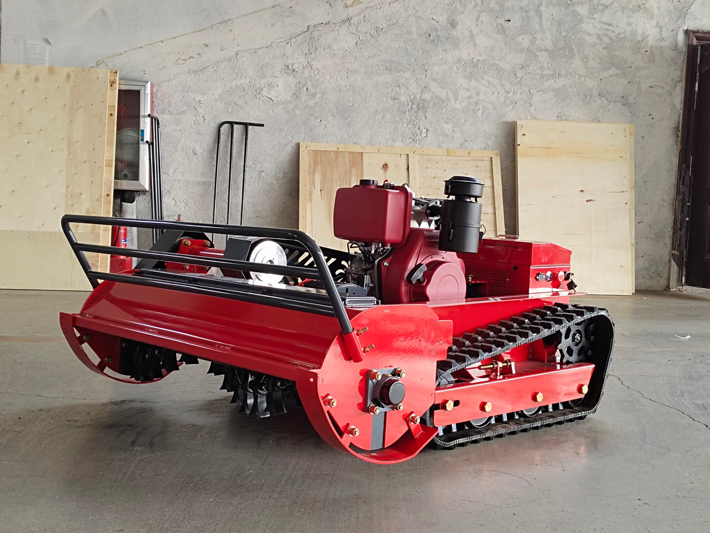 Oil-Electric Hybrid Remote-Control Tracked Brush Cutter | High-Torque | CE Certified | Ideal for Landscaping, Orchards & Slopes