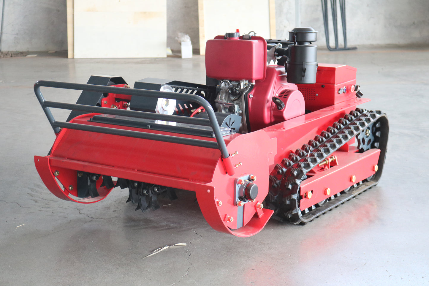 Oil-Electric Hybrid Remote-Control Tracked Brush Cutter | High-Torque | CE Certified | Ideal for Landscaping, Orchards & Slopes