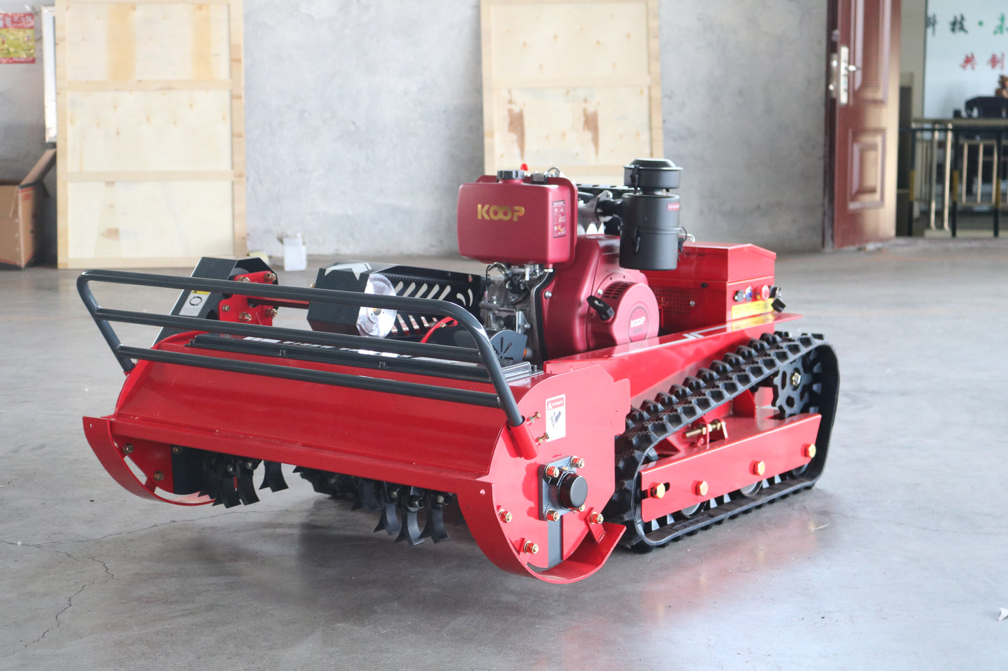 Oil-Electric Hybrid Remote-Control Tracked Brush Cutter | High-Torque | CE Certified | Ideal for Landscaping, Orchards & Slopes